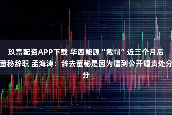 玖富配资APP下载 华西能源“戴帽”近三个月后董秘辞职 孟海涛：辞去董秘是因为遭到公开谴责处分